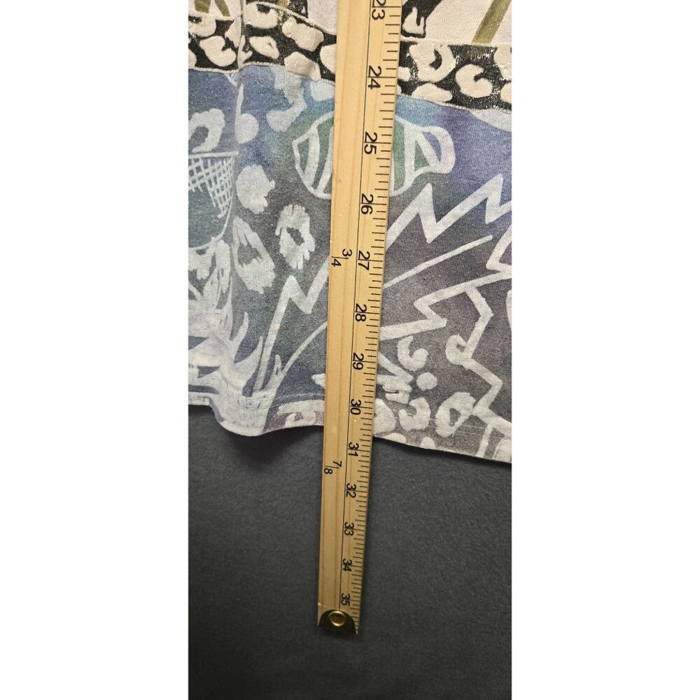 Vintage EZL Marcy n' Me Batik Eclectic Safari Painted All Over Print Graphic T-S - Picture 10 of 11